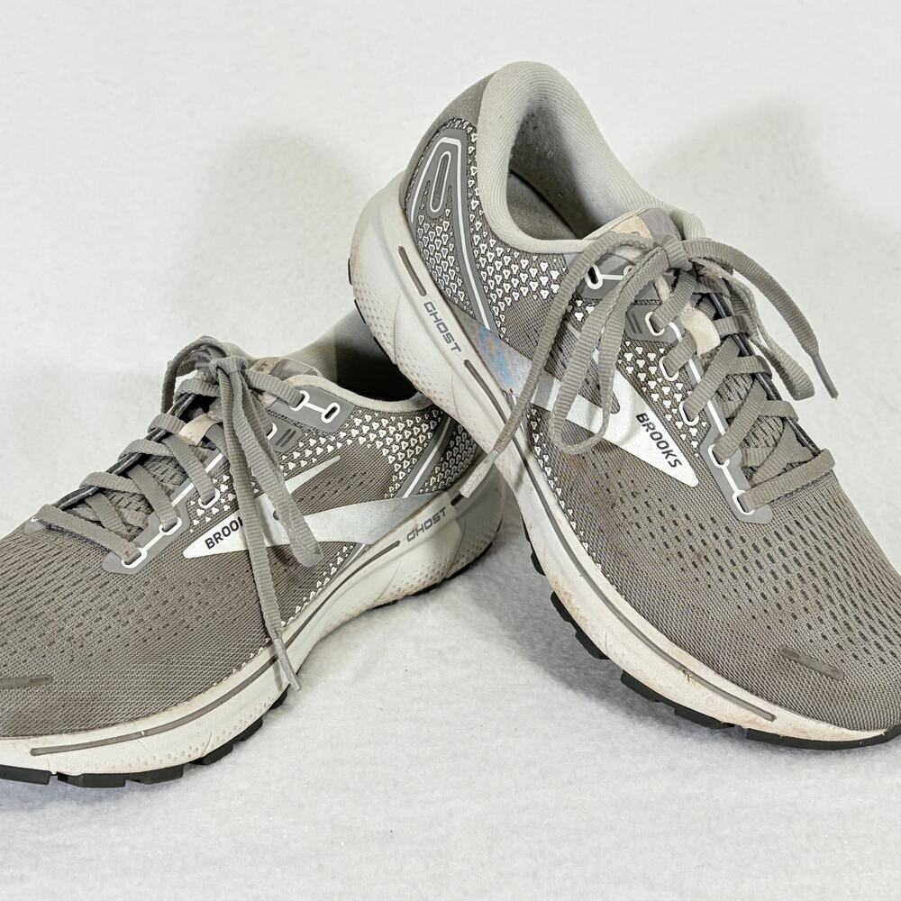 Brooks Running Shoes Womens 9.5 B Gray Ghost 14 Low Top Sneakers Trainers